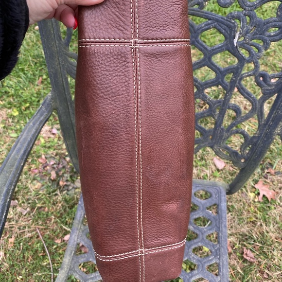 Dooney & Bourke Small Brown Pebbled Leather Hobo - Picture 5 of 8